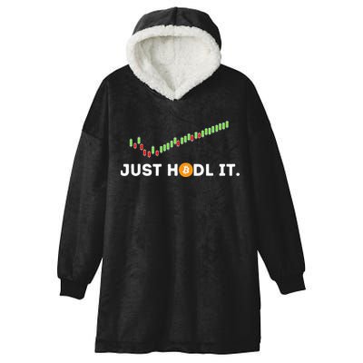 Just HODL It Funny Crypto Trader BTC Bitcoin Investor Hooded Wearable Blanket