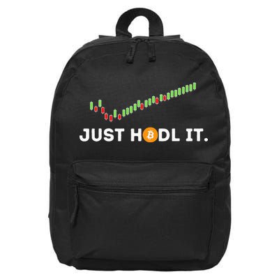 Just HODL It Funny Crypto Trader BTC Bitcoin Investor 16 in Basic Backpack