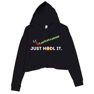 Just HODL It Funny Crypto Trader BTC Bitcoin Investor Crop Fleece Hoodie