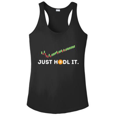 Just HODL It Funny Crypto Trader BTC Bitcoin Investor Ladies PosiCharge Competitor Racerback Tank