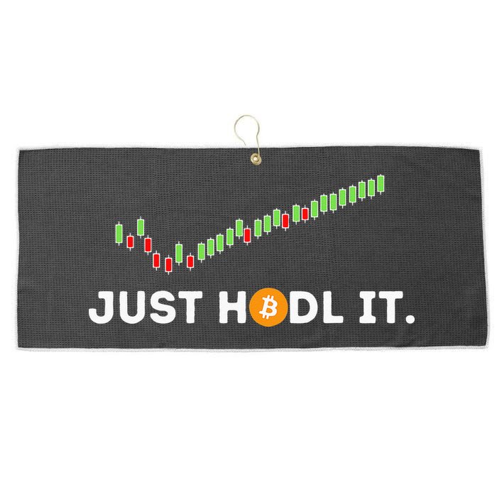 Just HODL It Funny Crypto Trader BTC Bitcoin Investor Large Microfiber Waffle Golf Towel