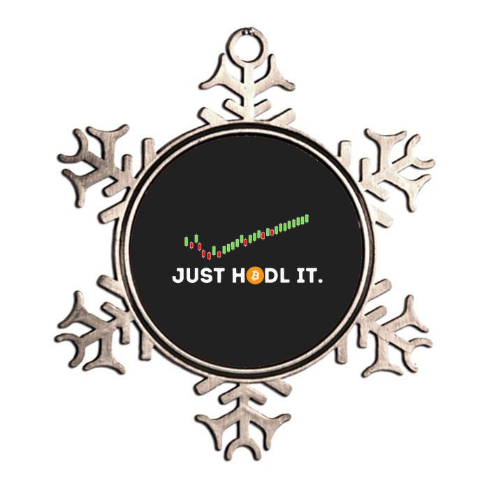 Just HODL It Funny Crypto Trader BTC Bitcoin Investor Metallic Star Ornament