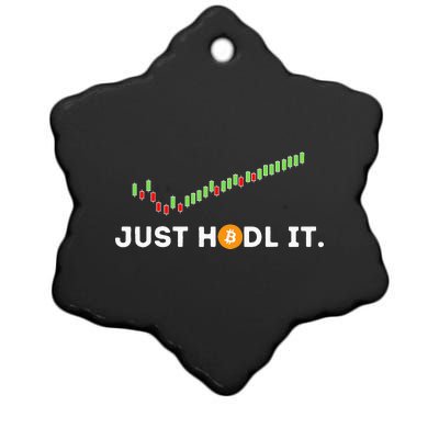 Just HODL It Funny Crypto Trader BTC Bitcoin Investor Ceramic Star Ornament