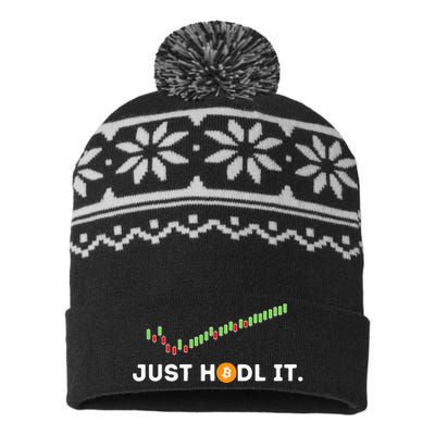 Just HODL It Funny Crypto Trader BTC Bitcoin Investor USA-Made Snowflake Beanie