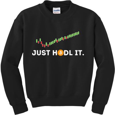 Just HODL It Funny Crypto Trader BTC Bitcoin Investor Kids Sweatshirt