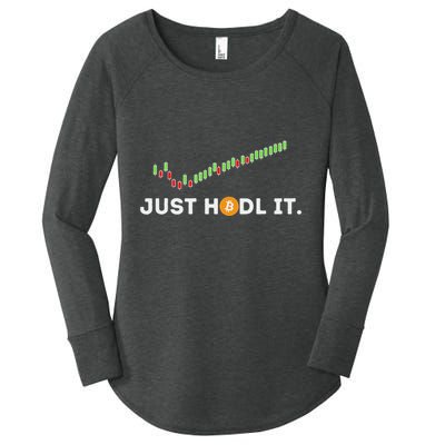 Just Hodl It Funny Crypto Trader Btc Bitcoin Investor Women's Perfect Tri Tunic Long Sleeve Shirt