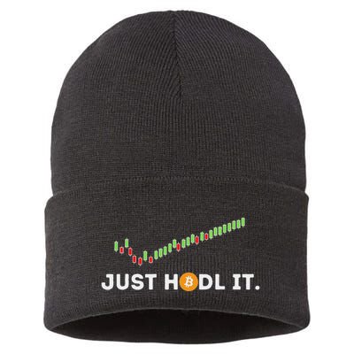 Just Hodl It Funny Crypto Trader Btc Bitcoin Investor Sustainable Knit Beanie