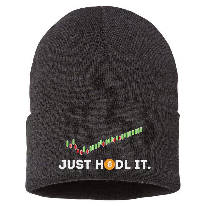 Just Hodl It Funny Crypto Trader Btc Bitcoin Investor Sustainable Knit Beanie