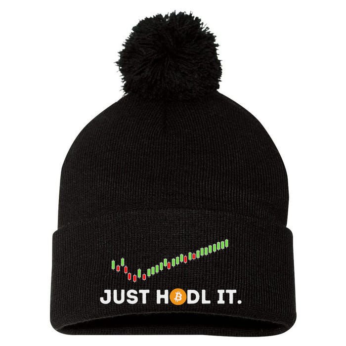 Just Hodl It Funny Crypto Trader Btc Bitcoin Investor Pom Pom 12in Knit Beanie