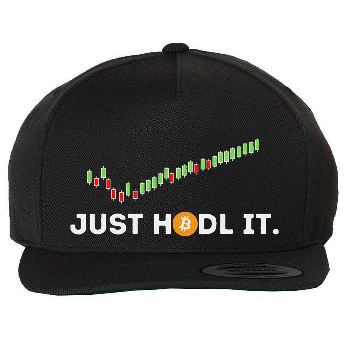 Just Hodl It Funny Crypto Trader Btc Bitcoin Investor Wool Snapback Cap