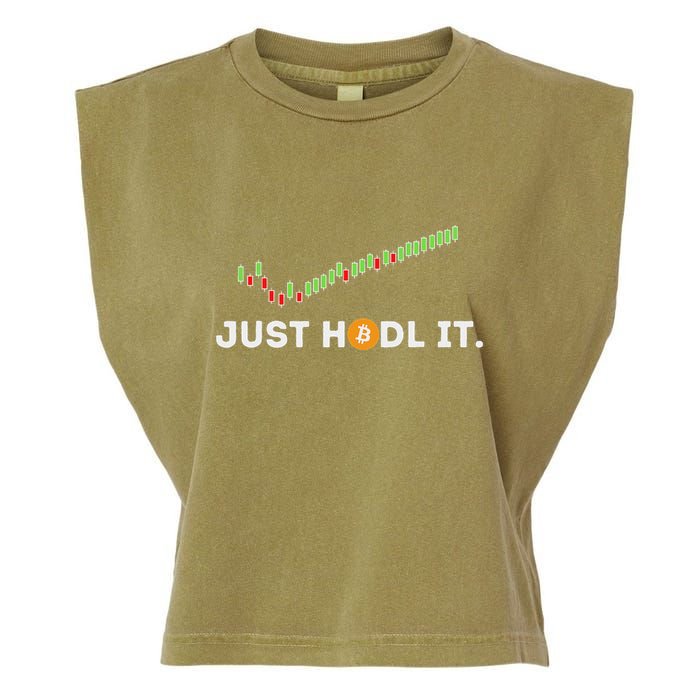 Just Hodl It Funny Crypto Trader Btc Bitcoin Investor Garment-Dyed Women's Muscle Tee