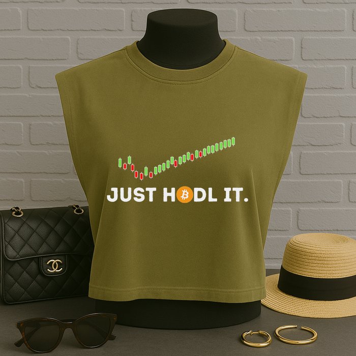 Just Hodl It Funny Crypto Trader Btc Bitcoin Investor Garment-Dyed Women's Muscle Tee