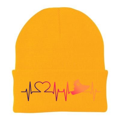 Jetski Heartbeat I Love Ecg Water Sports Jet Skiing Gift Knit Cap Winter Beanie