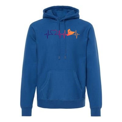 Jetski Heartbeat I Love Ecg Water Sports Jet Skiing Gift Premium Hoodie