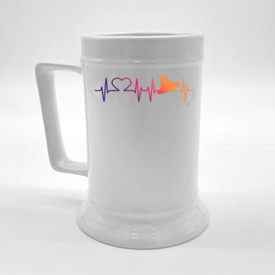 Jetski Heartbeat I Love Ecg Water Sports Jet Skiing Gift Beer Stein