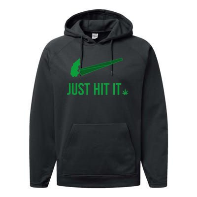 Just Hit It Cannabis Smoker Performance Fleece Hoodie