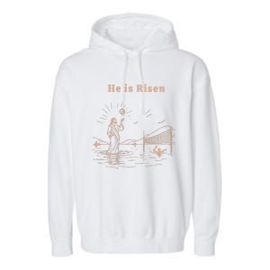 Jesus He Is Risen Garment-Dyed Fleece Hoodie