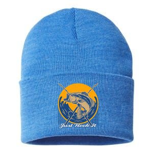 Just Hook It Ocean Fishing Sea Fisher Fish Hunting Gift Sustainable Knit Beanie