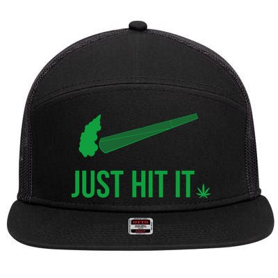 Just Hit It Cannabis Smoker 7 Panel Mesh Trucker Snapback Hat
