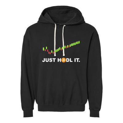 Just Hodl It Funny Crypto Trader Btc Bitcoin Investor Garment-Dyed Fleece Hoodie