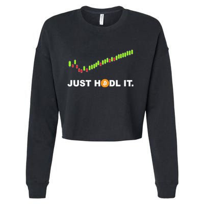 Just Hodl It Funny Crypto Trader Btc Bitcoin Investor Cropped Pullover Crew