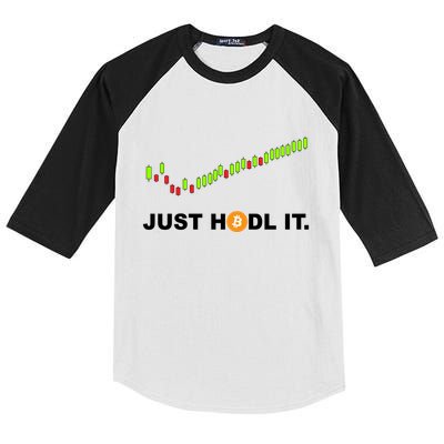 Just Hodl It Funny Crypto Trader Btc Bitcoin Investor Kids Colorblock Raglan Jersey