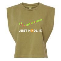 Just Hodl It Funny Crypto Trader Btc Bitcoin Investor Garment-Dyed Women's Muscle Tee