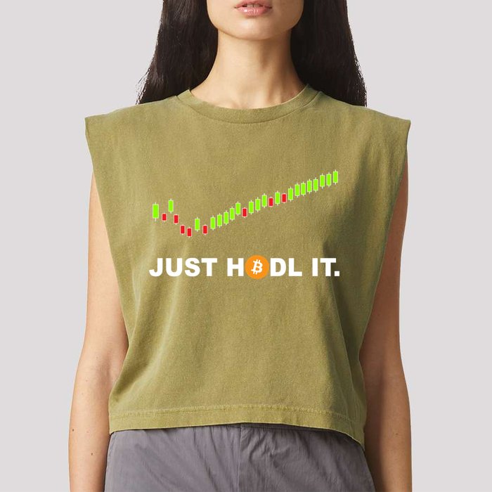 Just Hodl It Funny Crypto Trader Btc Bitcoin Investor Garment-Dyed Women's Muscle Tee