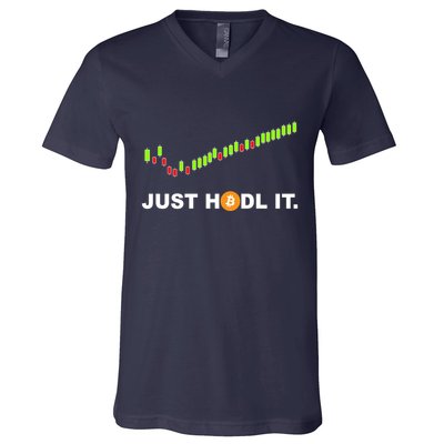 Just Hodl It Funny Crypto Trader Btc Bitcoin Investor V-Neck T-Shirt