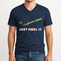 Just Hodl It Funny Crypto Trader Btc Bitcoin Investor V-Neck T-Shirt