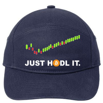 Just Hodl It Funny Crypto Trader Btc Bitcoin Investor 7-Panel Snapback Hat