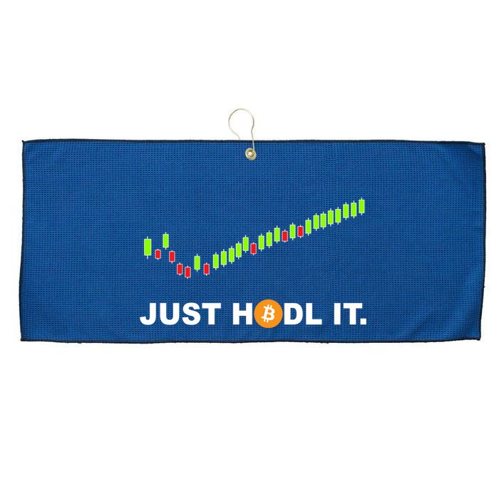 Just Hodl It Funny Crypto Trader Btc Bitcoin Investor Large Microfiber Waffle Golf Towel