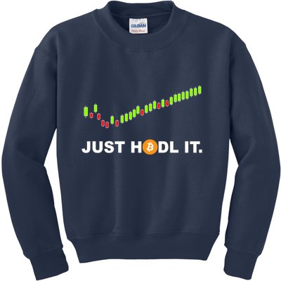 Just Hodl It Funny Crypto Trader Btc Bitcoin Investor Kids Sweatshirt