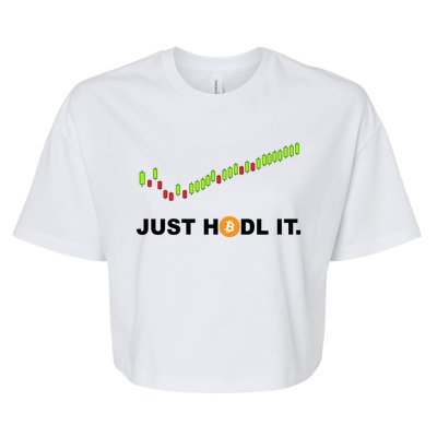 Just Hodl It Funny Crypto Trader Btc Bitcoin Investor Bella+Canvas Jersey Crop Tee