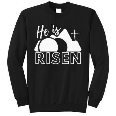 Jesus He Is Risen Tomb And Cross Sweatshirt