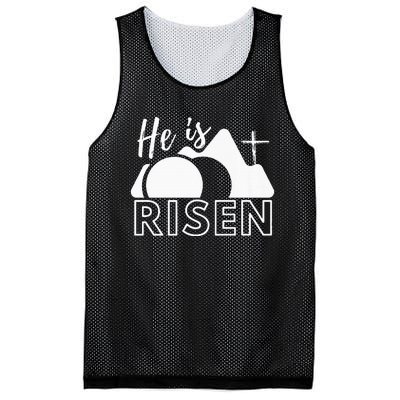 Jesus He Is Risen Tomb And Cross Mesh Reversible Basketball Jersey Tank