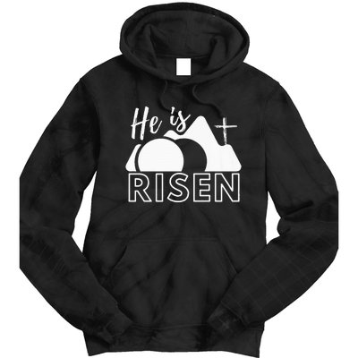 Jesus He Is Risen Tomb And Cross Tie Dye Hoodie