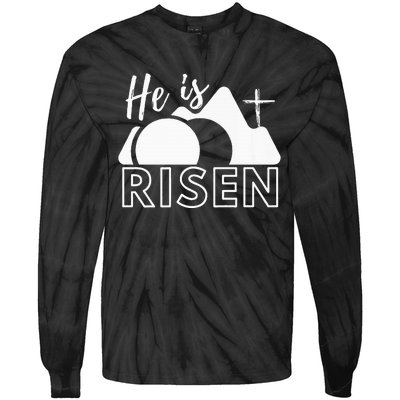 Jesus He Is Risen Tomb And Cross Tie-Dye Long Sleeve Shirt