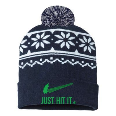 Just Hit It | Cannabis Smoker USA-Made Snowflake Beanie