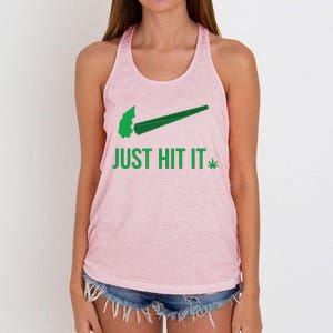 Just Hit It | Cannabis Smoker Women's Knotted Racerback Tank