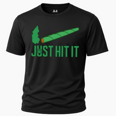 Just Hit It Weed Joint Happy 420 Day Weed Lover Marijuana Weed Smoker Performance Shirt