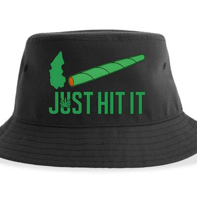 Just Hit It Weed Joint Happy 420 Day Weed Lover Marijuana Weed Smoker Sustainable Bucket Hat