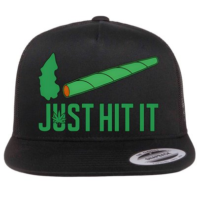 Just Hit It Weed Joint Happy 420 Day Weed Lover Marijuana Weed Smoker Flatbill Hat