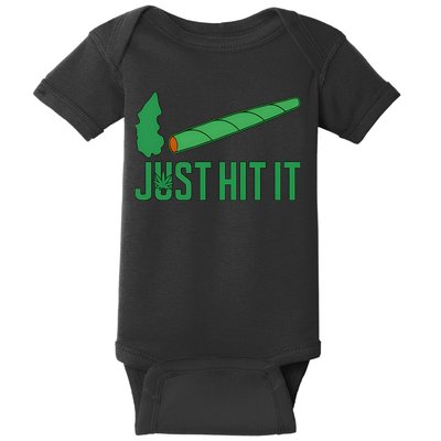 Just Hit It Weed Joint Happy 420 Day Weed Lover Marijuana Weed Smoker Baby Bodysuit