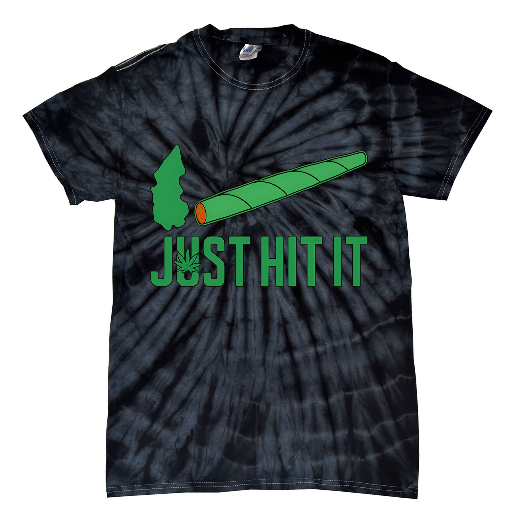 Just Hit It Weed Joint Happy 420 Day Weed Lover Marijuana Weed Smoker Tie-Dye T-Shirt