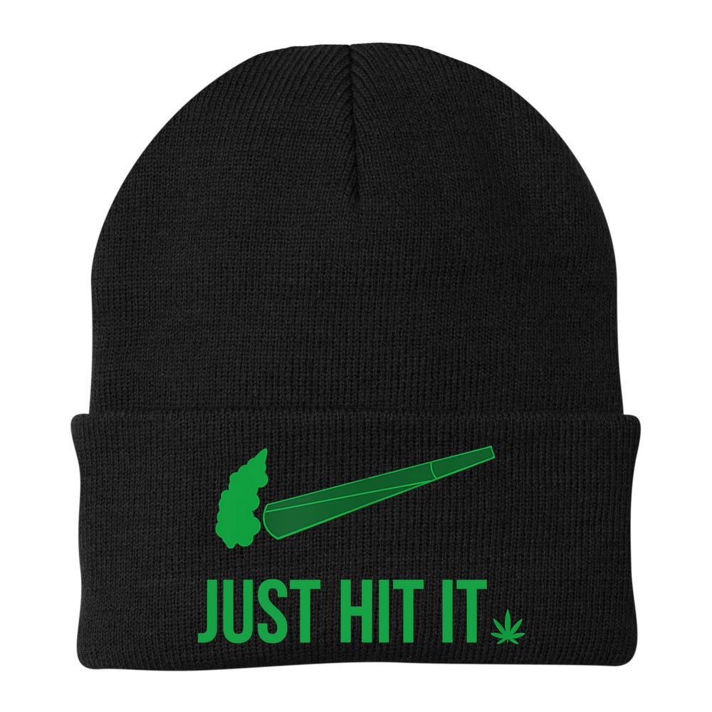 Just Hit It Weed Funny Beanie