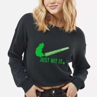 Just Hit It Cropped Pullover Crew
