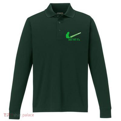 Just Hit It Performance Long Sleeve Polo