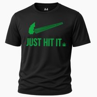 Just Hit It Cannabis Smoker Cooling Performance Crew T-Shirt