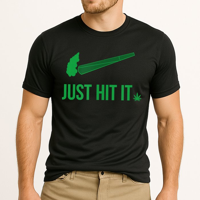 Just Hit It Cannabis Smoker Cooling Performance Crew T-Shirt